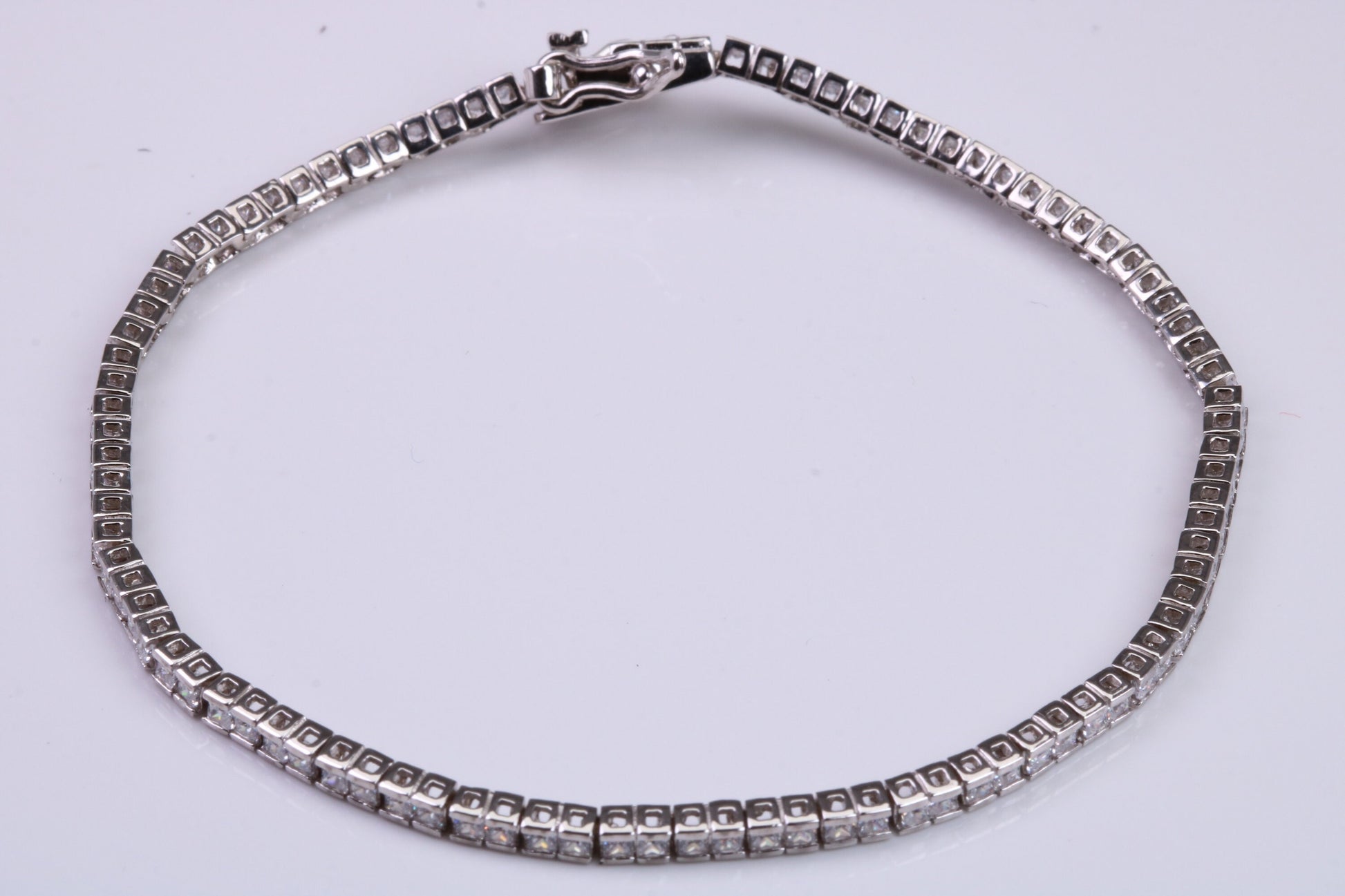 Cubic Zirconia set Tennis Bracelet, made from solid Sterling Silver