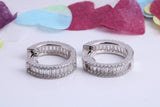 16 mm Round Hoop Cubic Zirconia set Earrings, Very Dressy, Made from Solid 925 Grade Sterling Silver