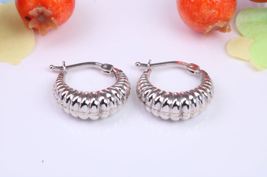 17 mm Wide Creole Hoop Earrings Made from 925 Grade Sterling Silver