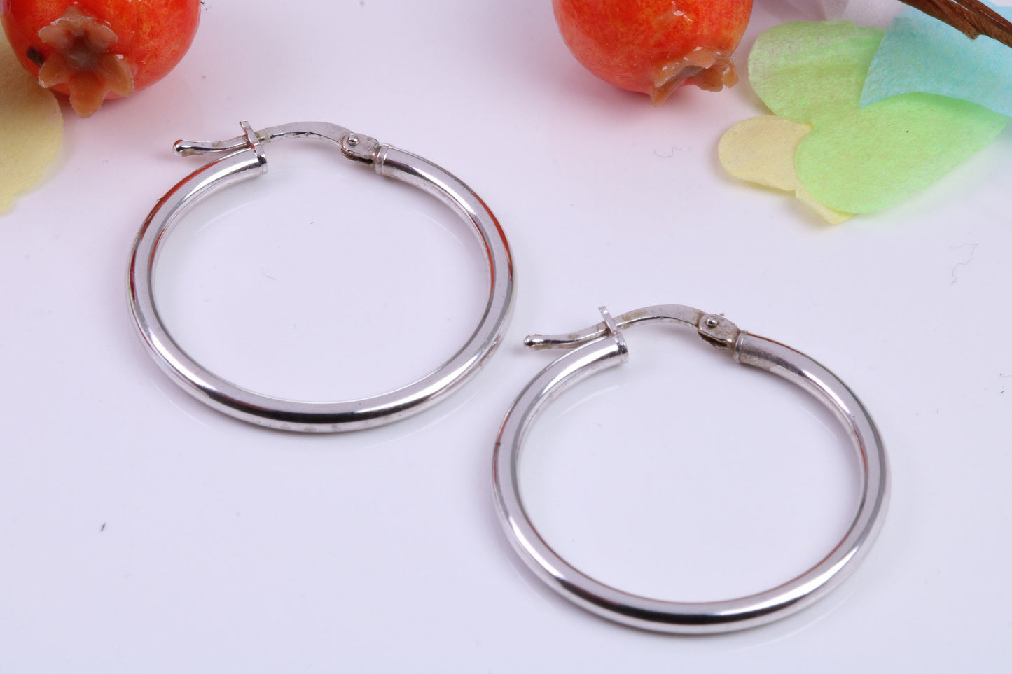 25 mm Round Creole Hoop Earrings Made from 925 Grade Sterling Silver