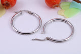 25 mm Round Creole Hoop Earrings Made from 925 Grade Sterling Silver