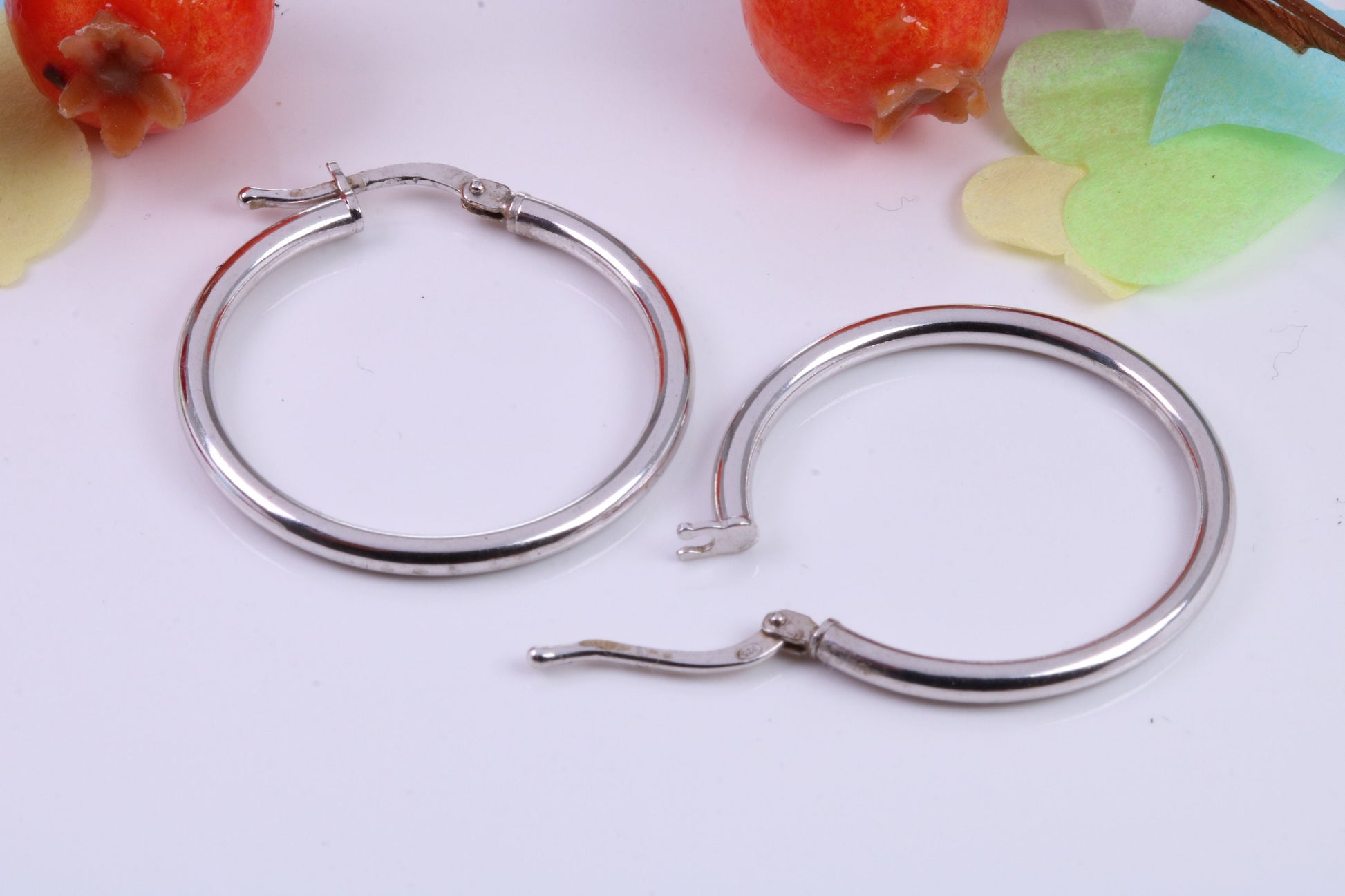 25 mm Round Creole Hoop Earrings Made from 925 Grade Sterling Silver