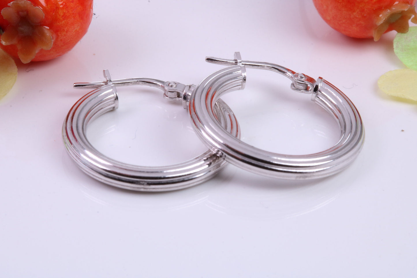 17 mm Round Creole Hoop Earrings Made from 925 Grade Sterling Silver