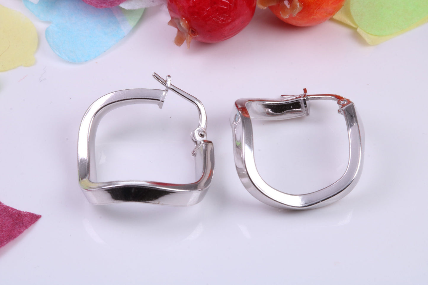 21 mm Long Creole Hoop Earrings Made from 925 Grade Sterling Silver