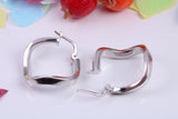 21 mm Long Creole Hoop Earrings Made from 925 Grade Sterling Silver