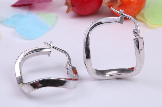 21 mm Long Creole Hoop Earrings Made from 925 Grade Sterling Silver