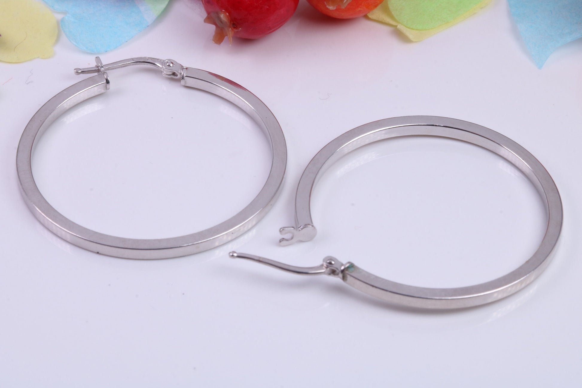 Large 35 mm Round Creole Hoop Earrings Made from 925 Grade Sterling Silver