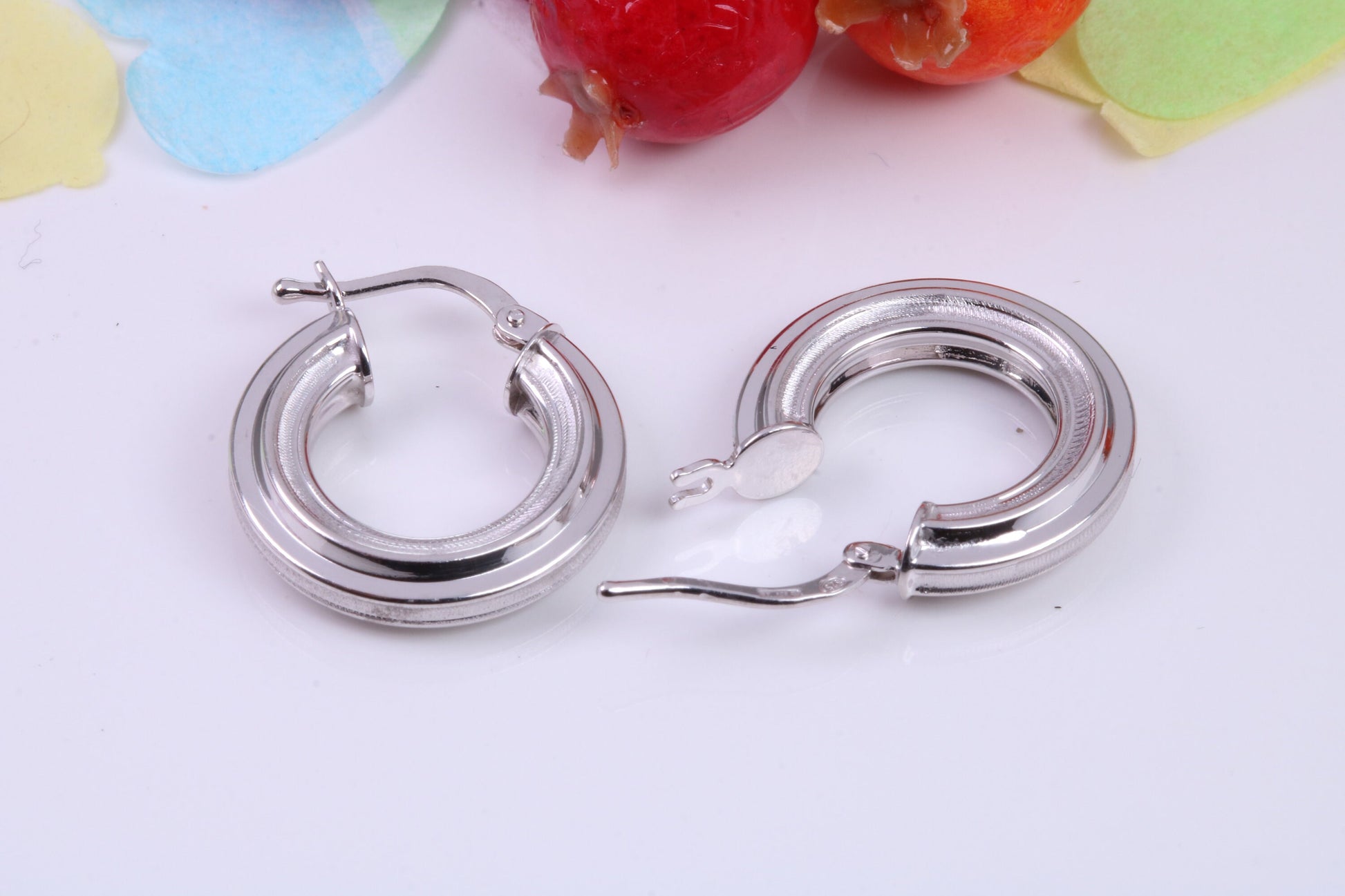 18 mm Round Creole Hoop Earrings Made from 925 Grade Sterling Silver