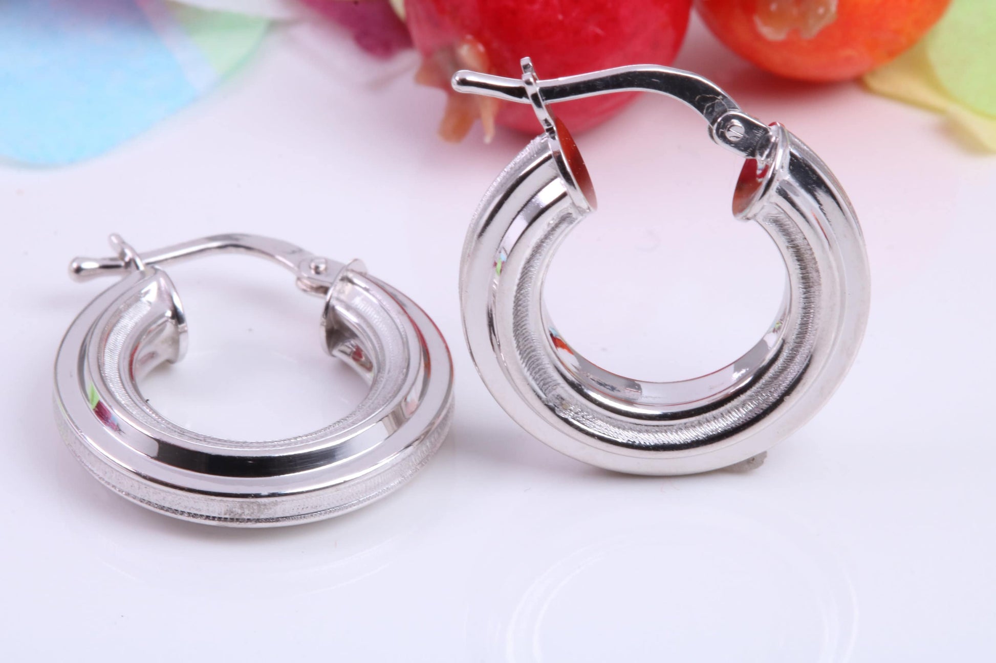 18 mm Round Creole Hoop Earrings Made from 925 Grade Sterling Silver