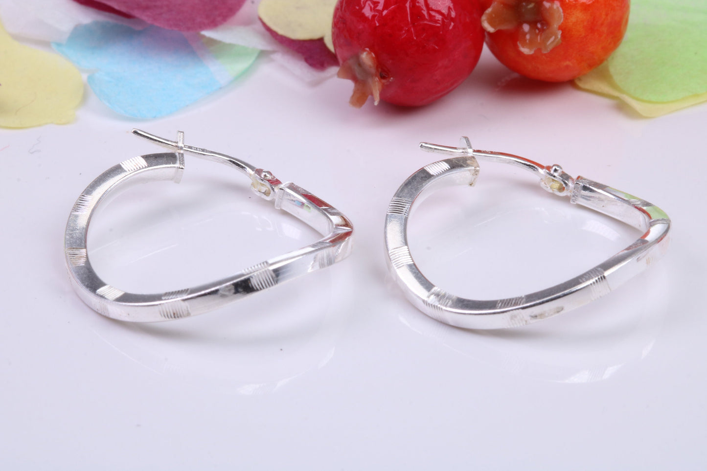 24 mm Round Creole Hoop Earrings Made from 925 Grade Sterling Silver