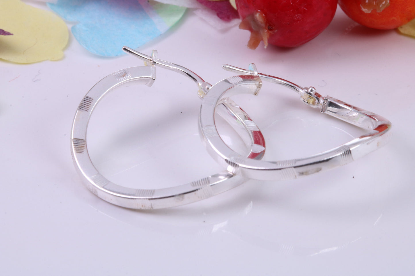 24 mm Round Creole Hoop Earrings Made from 925 Grade Sterling Silver