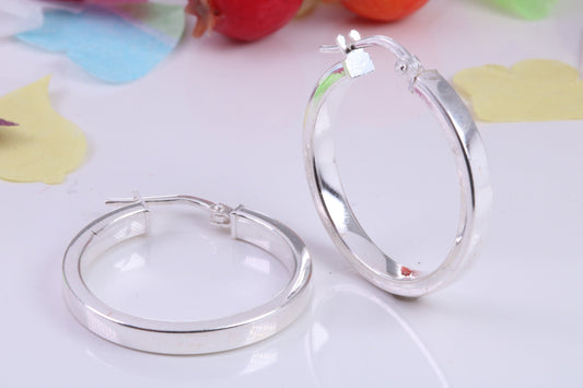 25 mm Round Creole Hoop Earrings Made from 925 Grade Sterling Silver