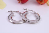 18 mm Round Creole Hoop Earrings Made from 925 Grade Sterling Silver
