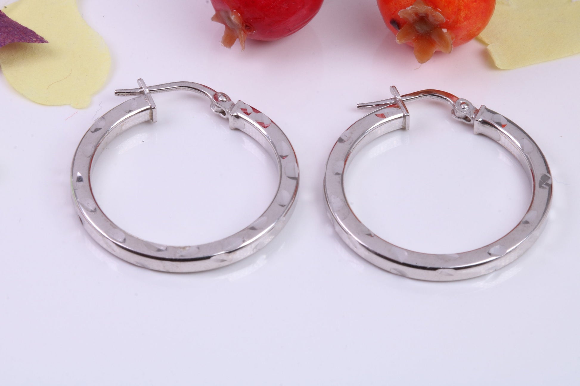 25 mm Round Creole Hoop Earrings Made from 925 Grade Sterling Silver