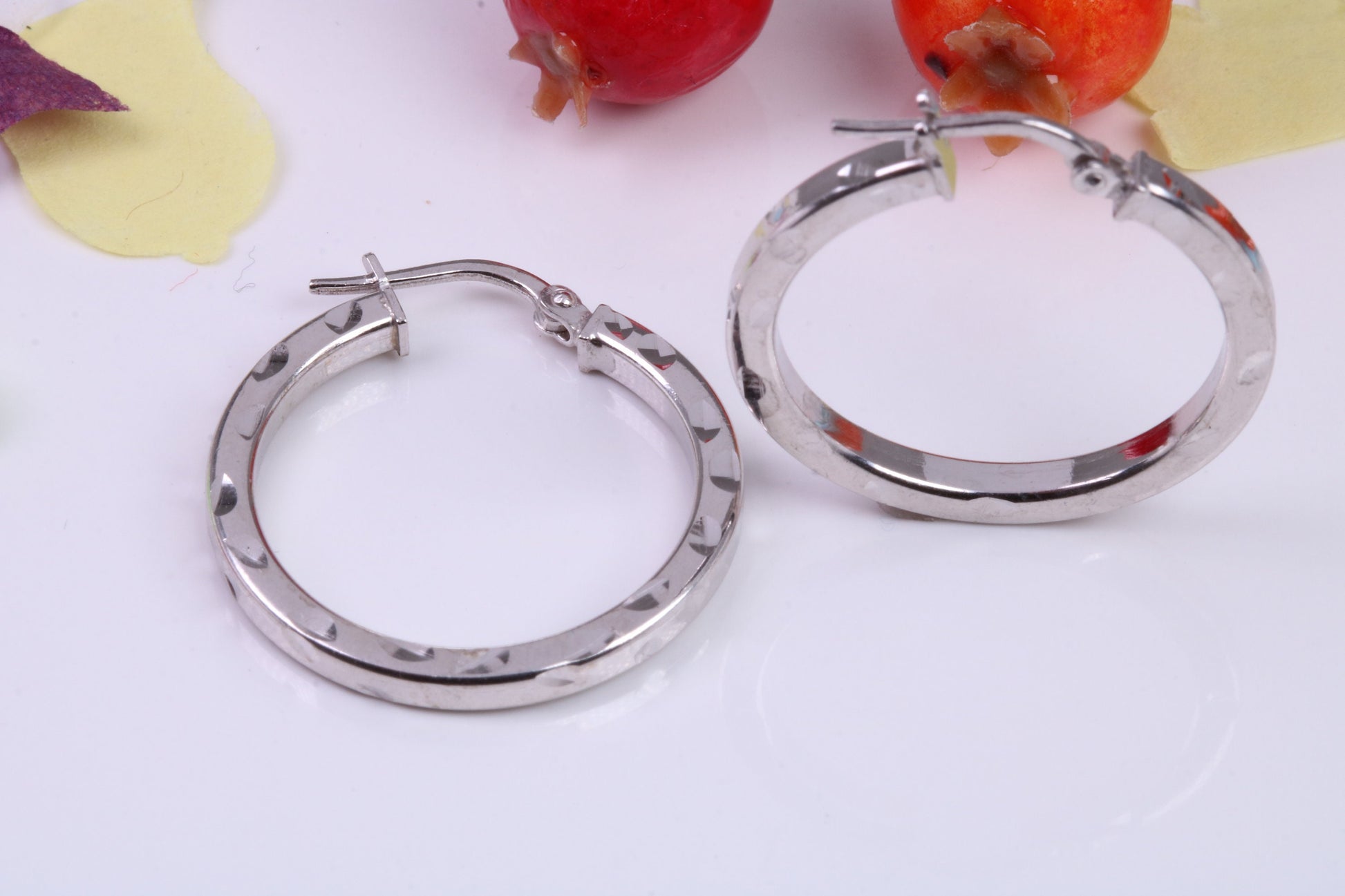 25 mm Round Creole Hoop Earrings Made from 925 Grade Sterling Silver