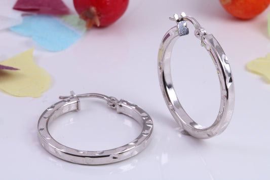 25 mm Round Creole Hoop Earrings Made from 925 Grade Sterling Silver