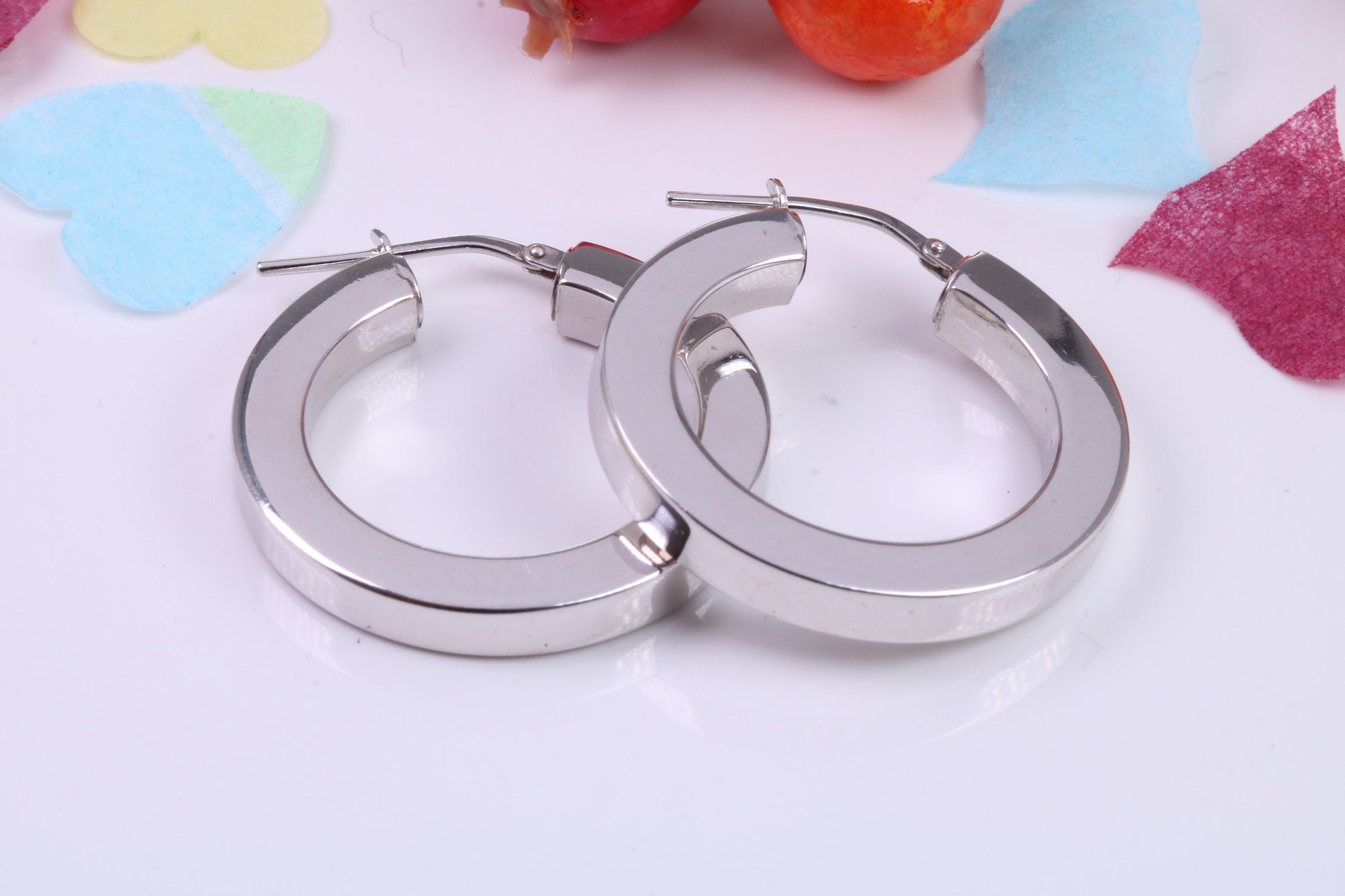 Chunky 28 mm Round Creole Hoop Earrings Made from 925 Grade Sterling Silver