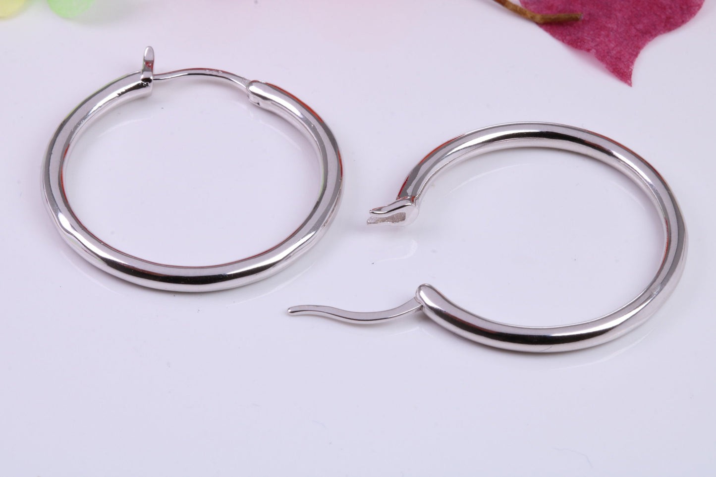 28 mm Round Creole Hoop Earrings Made from 925 Grade Sterling Silver