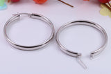 Large 35 mm Round Creole Hoop Earrings Made from 925 Grade Sterling Silver