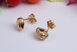 Sea Shell Cubic Zirconia set Earrings, Made from Solid 925 Grade Sterling Silver and 18ct Yellow Gold Plated