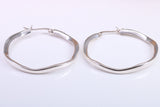 Very Large 45 mm Round Hoop Creole Earrings Made from Solid 925 Grade Sterling Silver
