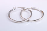Very Large 45 mm Round Hoop Creole Earrings Made from Solid 925 Grade Sterling Silver