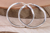 Very Large 45 mm Round Hoop Creole Earrings Made from Solid 925 Grade Sterling Silver
