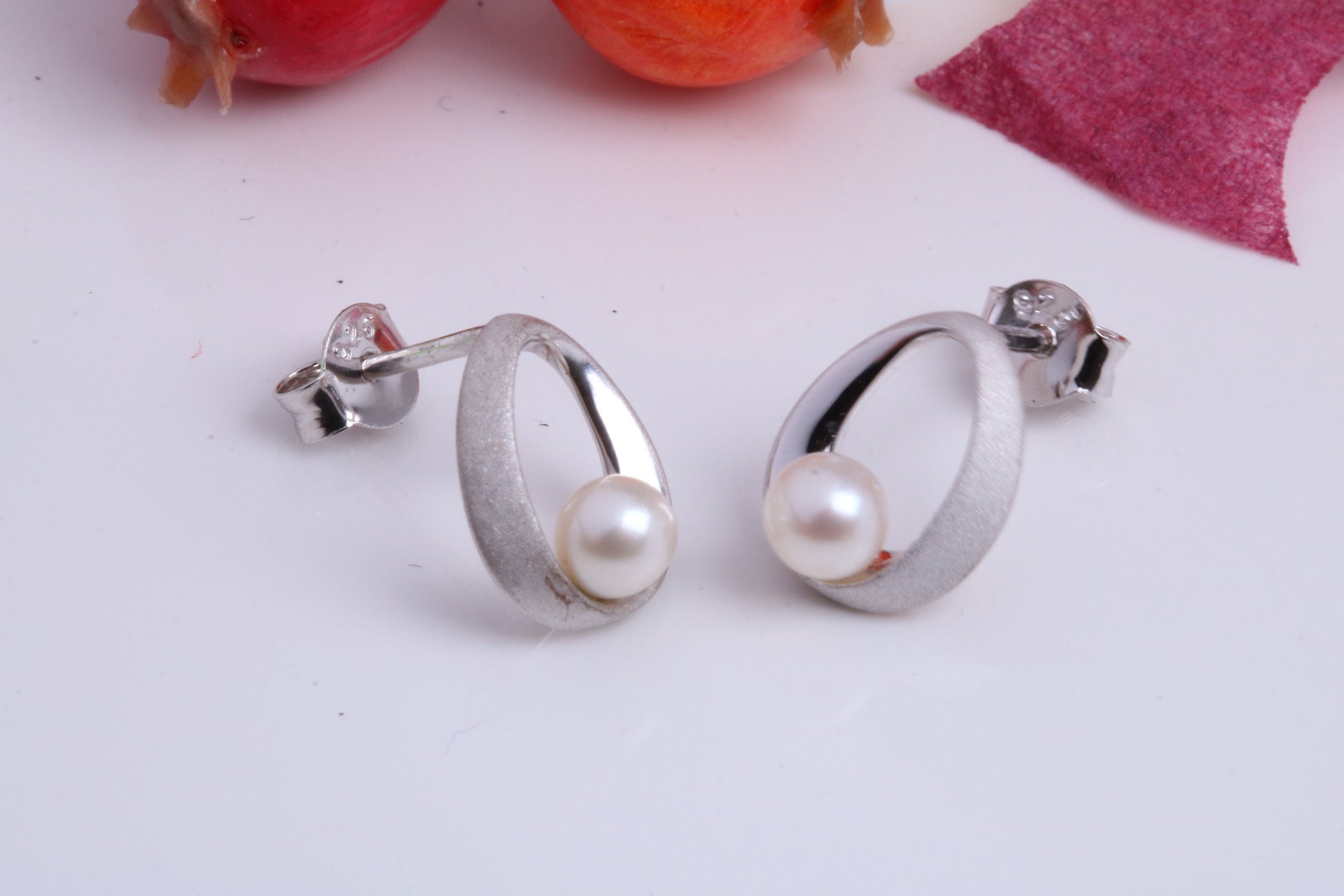 Pearl set Stud Earrings, Very Dressy, Made from Solid 925 Grade Sterling Silver