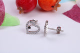 Love Heart Cubic Zirconia set Earrings, Very Dressy, Made from Solid 925 Grade Sterling Silver