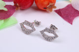Smile Cubic Zirconia set Stud Earrings, Very Dressy, Made from Solid 925 Grade Sterling Silver