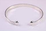 Hammered Finish Oval Solid Silver Bangle