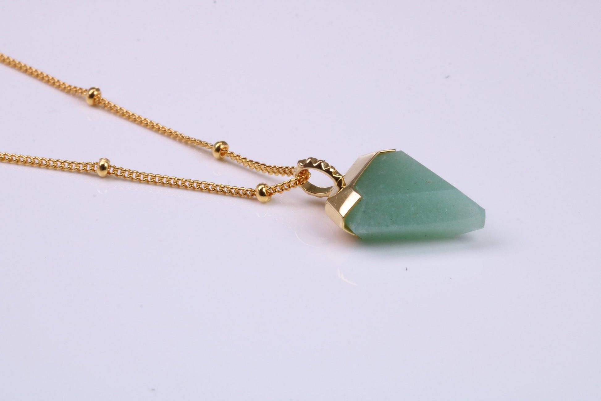 Real Emerald set Necklace, made from solid Sterling Silver with Length Adjustable Chain, 18ct Yellow Gold Plated