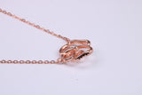 Flower Cubic Zirconia set Necklace, made from solid Sterling Silver, Length Adjustable Chain, 18ct Rose Gold Plated