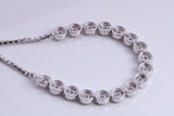 Cubic Zirconia set Bracelet, made from solid Sterling Silver, Length Adjustable