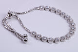 Cubic Zirconia set Bracelet, made from solid Sterling Silver, Length Adjustable