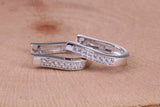 Cubic Zirconia set Hoop Earrings, Very Dressy, Made from Solid 925 Grade Sterling Silver