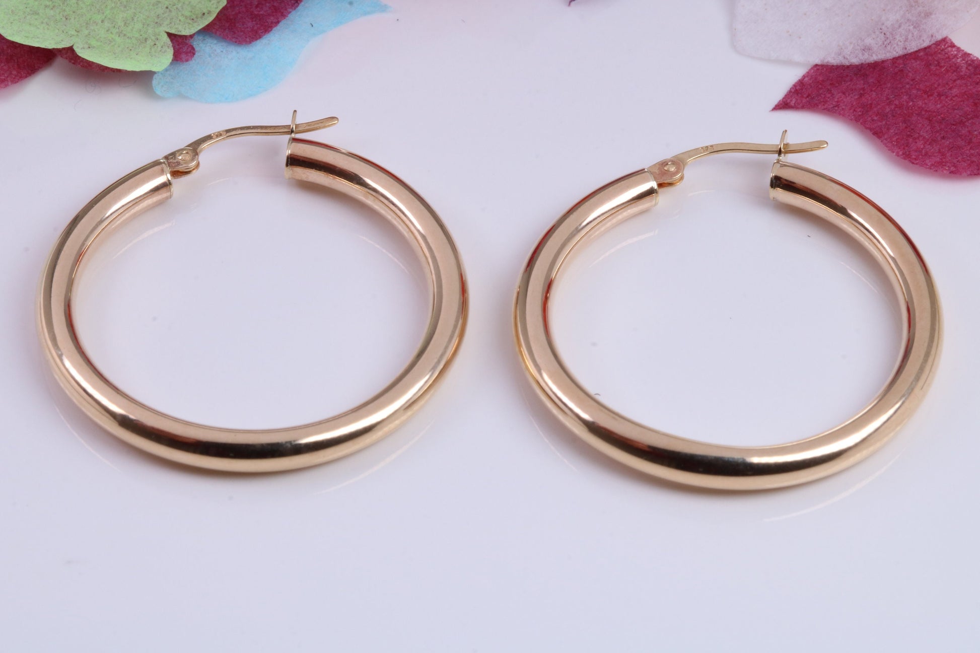 25 mm Round Hoop Creole Earrings Made from 9ct Yellow Gold