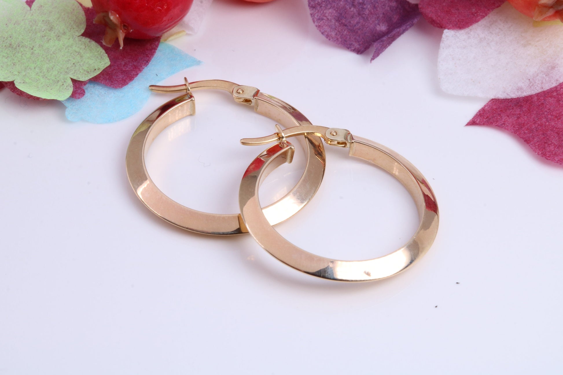 20 mm Round Hoop Creole Earrings Made from 9ct Yellow Gold