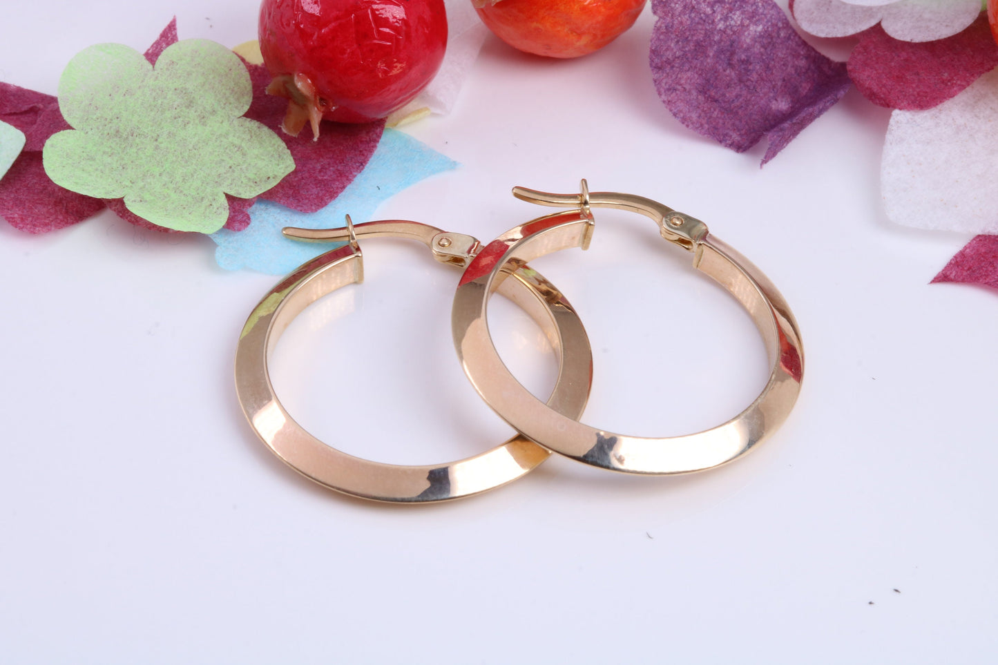 20 mm Round Hoop Creole Earrings Made from 9ct Yellow Gold