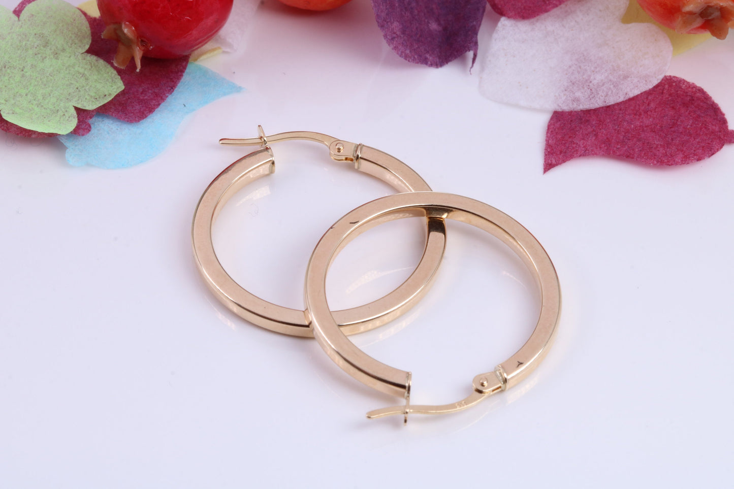 24 mm Round Hoop Creole Earrings Made from 9ct Yellow Gold