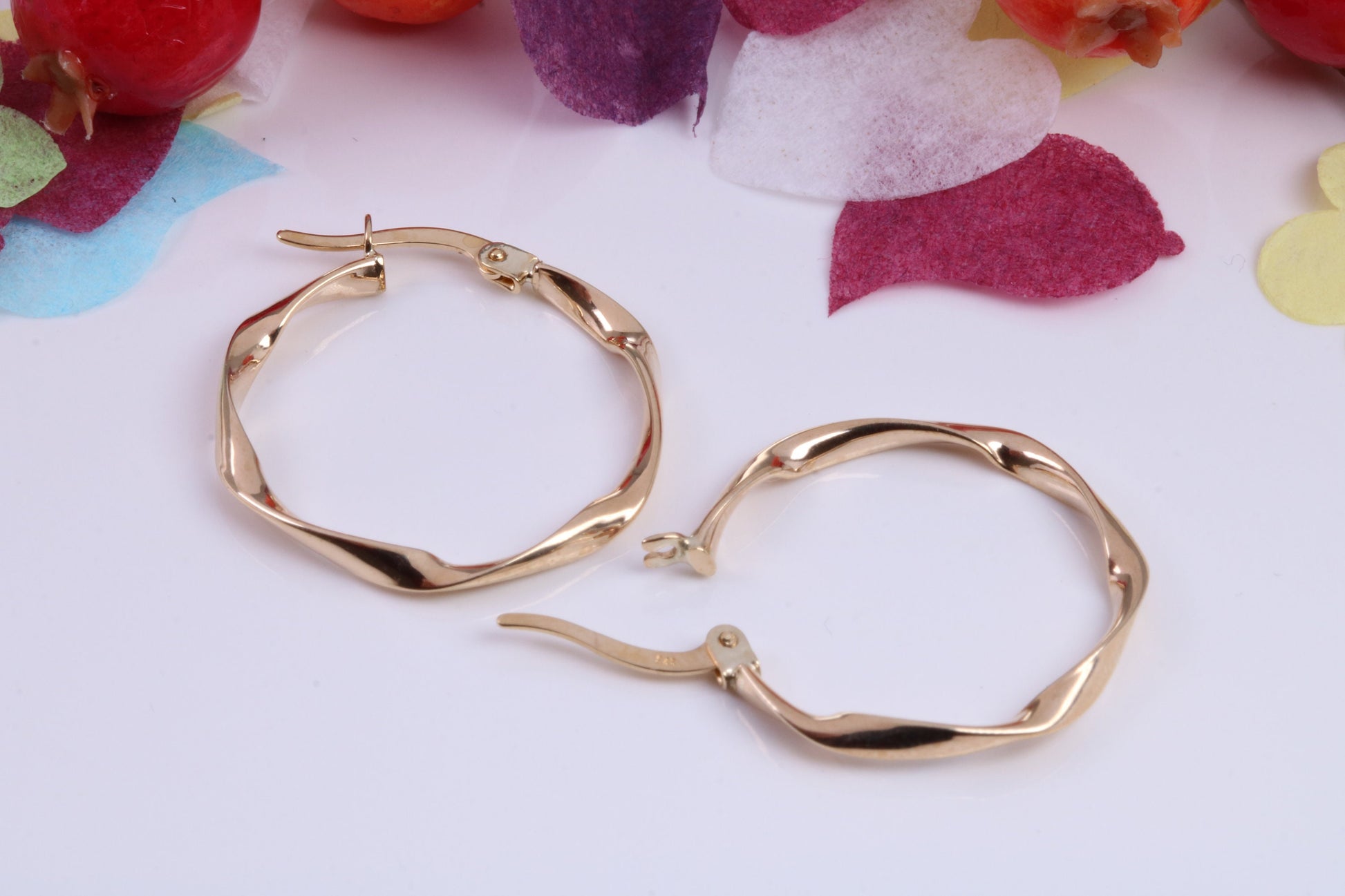 30 mm Round Hoop Creole Earrings Made from 9ct Yellow Gold