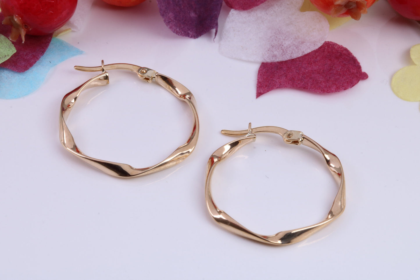 30 mm Round Hoop Creole Earrings Made from 9ct Yellow Gold