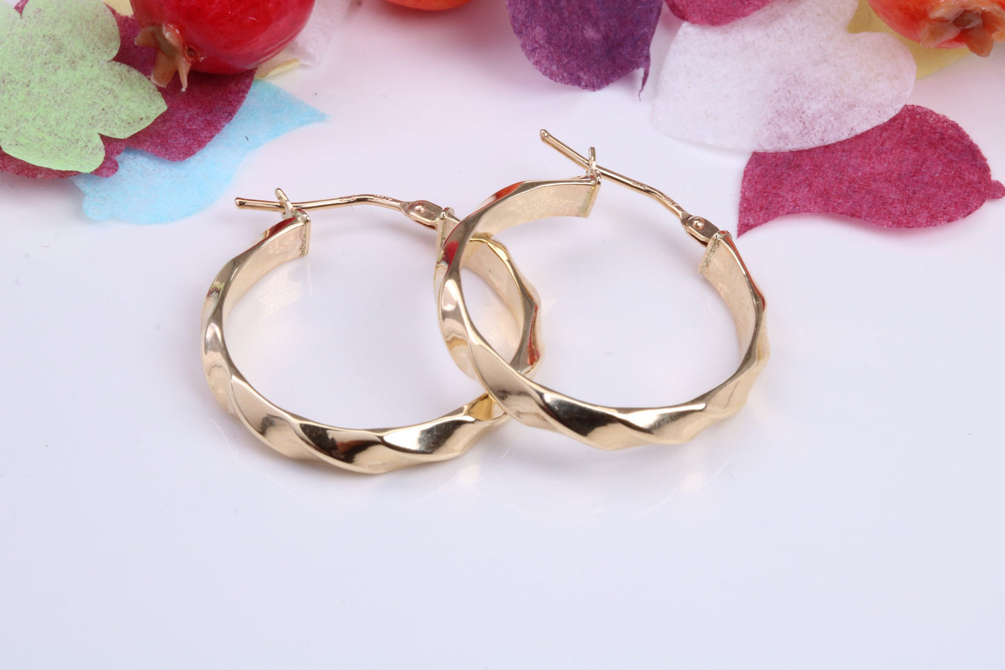 23 mm Round Hoop Creole Earrings Made from 9ct Yellow Gold