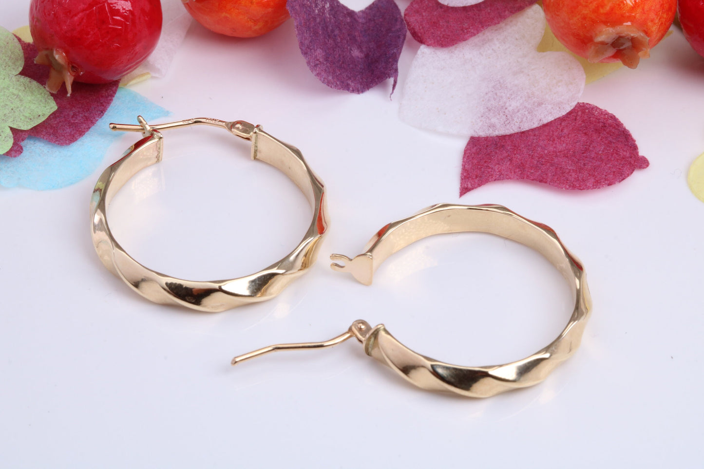 23 mm Round Hoop Creole Earrings Made from 9ct Yellow Gold