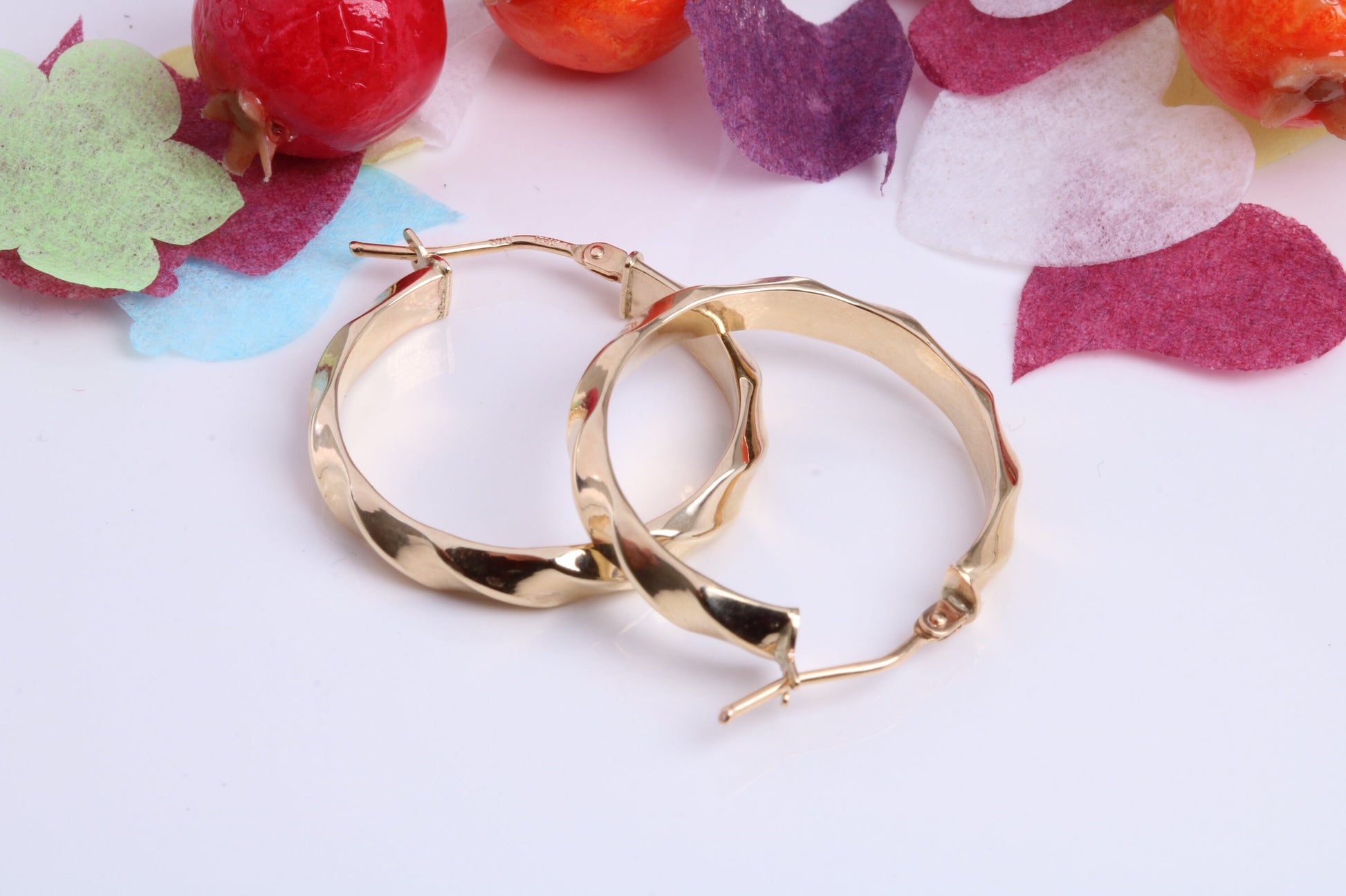 23 mm Round Hoop Creole Earrings Made from 9ct Yellow Gold