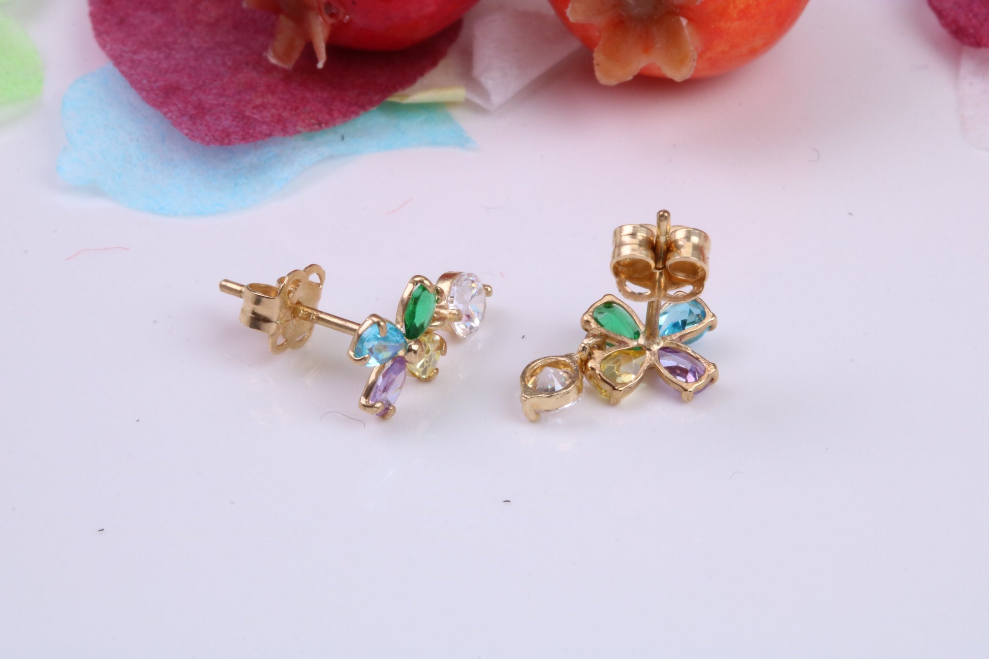 Droppers C Z set Stud Earrings Made from 9ct Yellow Gold