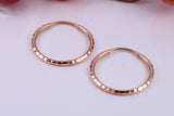 19 mm Round Rose Gold Diamond cut Sleeper Earrings
