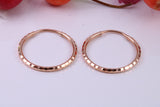 19 mm Round Rose Gold Diamond cut Sleeper Earrings