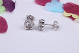 Love Heart Shaped Cubic Zirconia set Earrings, Very Dressy, Made from Solid 925 Grade Sterling Silver