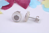 10 mm Round Cluster Cubic Zirconia set Earrings, Very Dressy, Made from Solid 925 Grade Sterling Silver